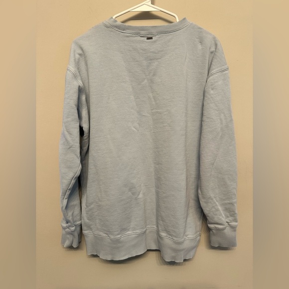 O'Neill Light Blue Sweater with Sunflower Design Small - Picture 6 of 7